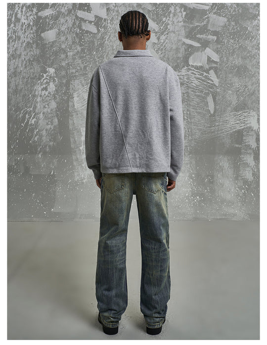 F3F Select Deconstructed Long Sleeve Polo sweatshirt | Face 3 Face