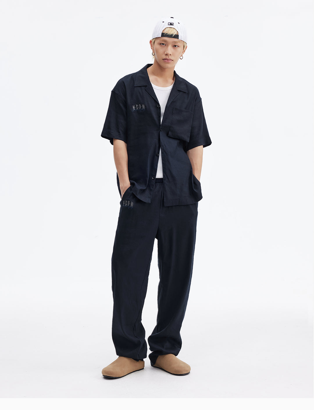 MEDM Linen Cuban Collar Shirt | Face 3 Face