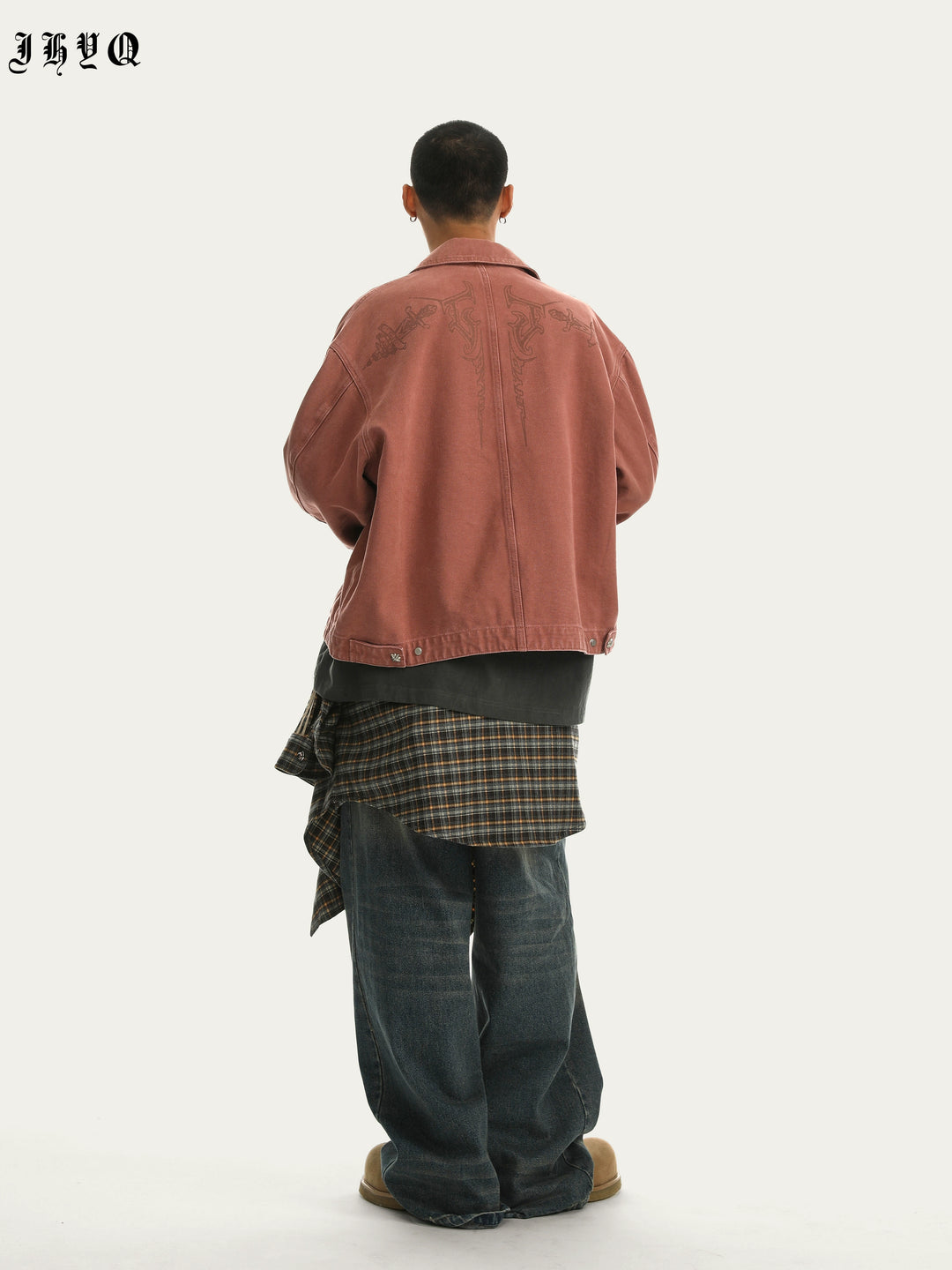 JHYQ Zipper Printed Canvas Work Jacket