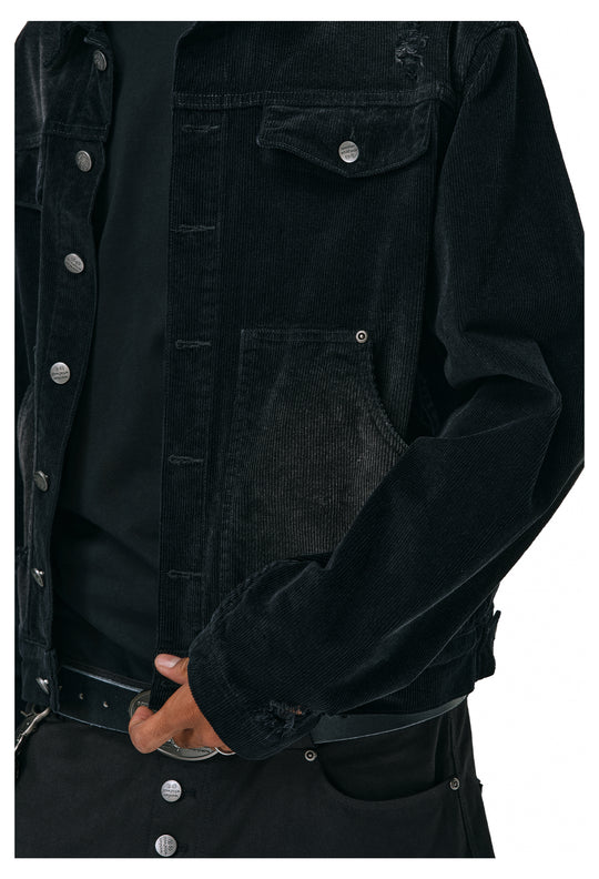 ANTIDOTE Distressed Washed Corduroy Work Jacket | Face 3 Face