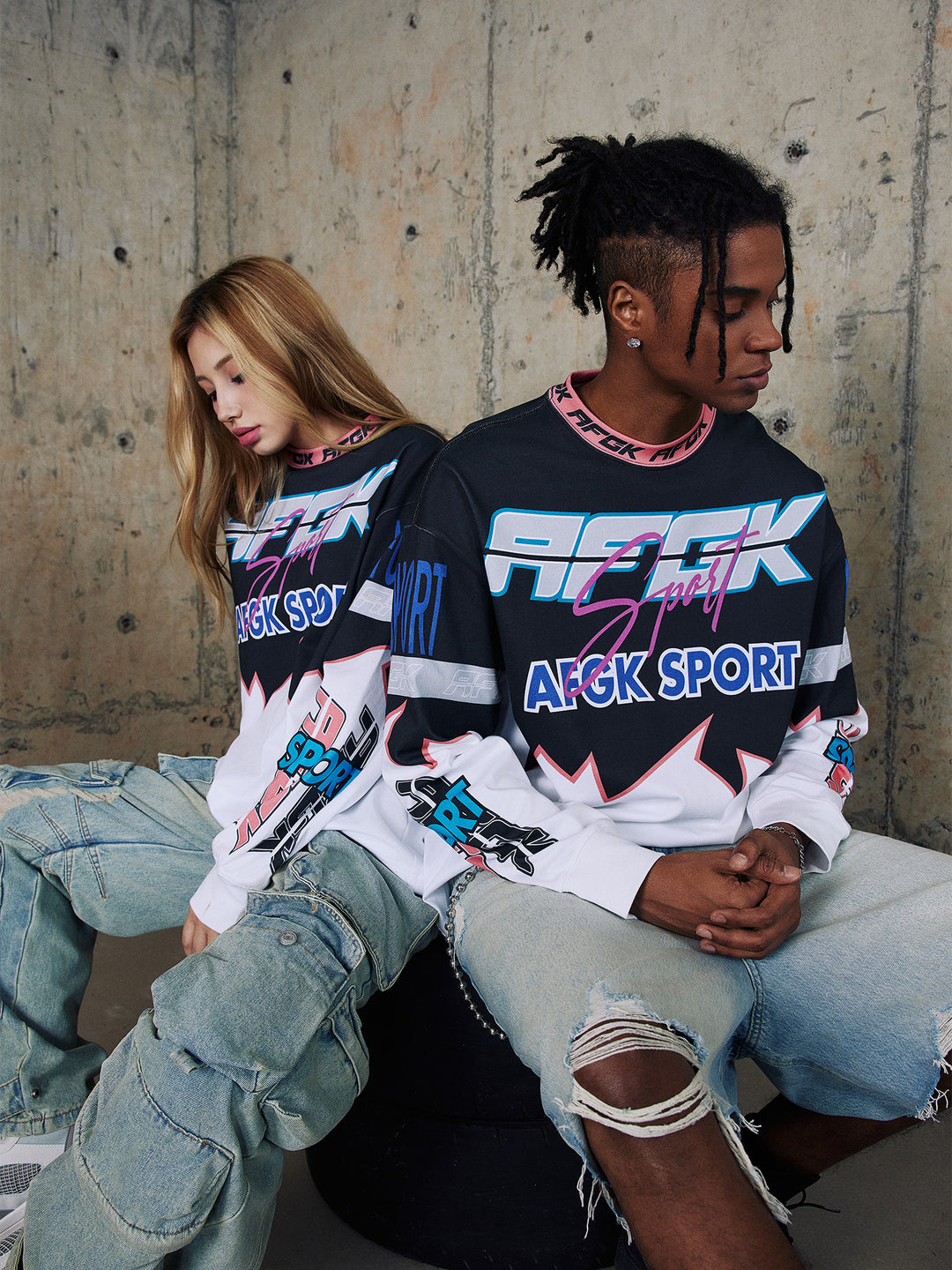 AFGK Color Blocking Motorcycle Suit Long Sleeved Tee | Face 3 Face