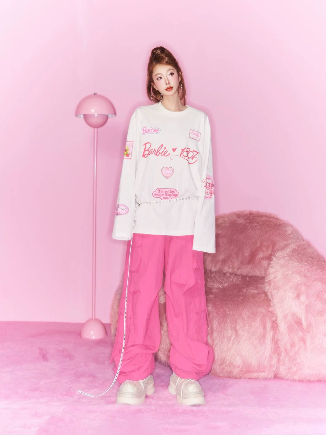 1807 Barbie Collaboration Embroidered Cargo Harem Pants | Face 3 Face