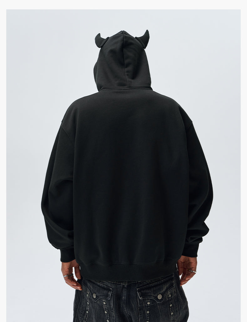 MEDM Angel & Devil Horns Zip-Up Hoodie | Face 3 Face