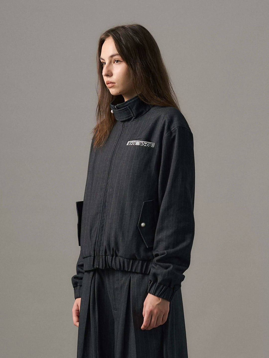 S45 Pearl Embellished Harrington Jacket | Face 3 Face