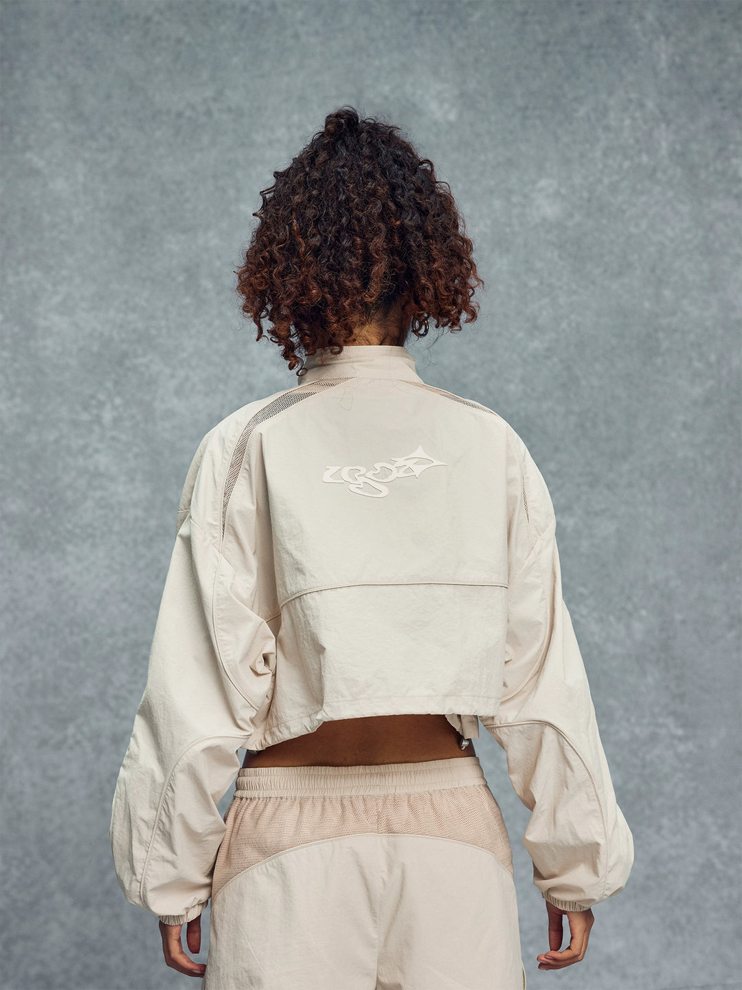 1807 Mesh Patchwork Cropped Track Jacket | Face 3 Face
