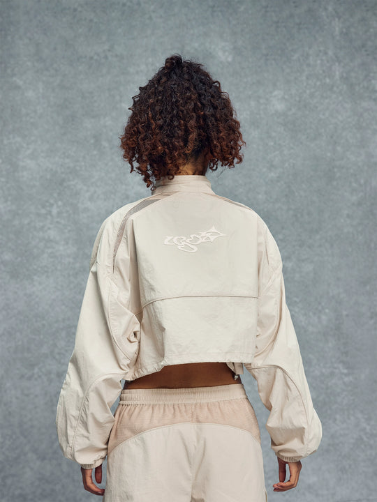 1807 Mesh Patchwork Cropped Track Jacket | Face 3 Face