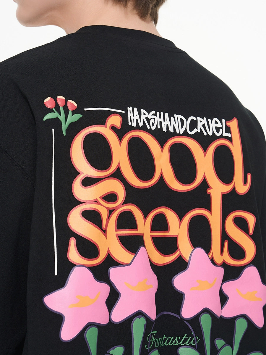 Harsh and Cruel Puff Print Flowers Tee