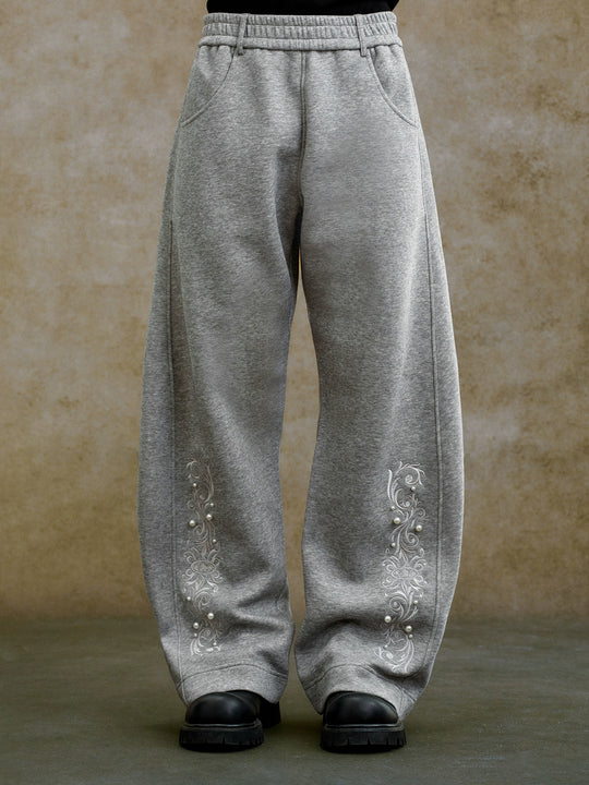 YADcrew Pearl Embroidered Baggy Sweatpants | Face 3 Face