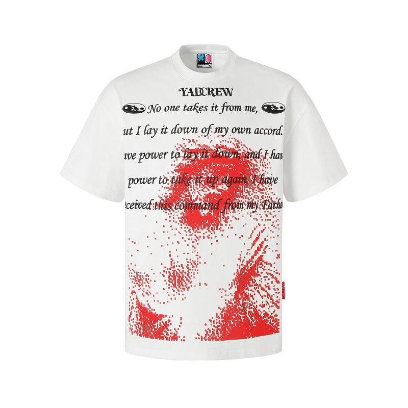 YADcrew Pixel Dot Sage Bubble Print Tee