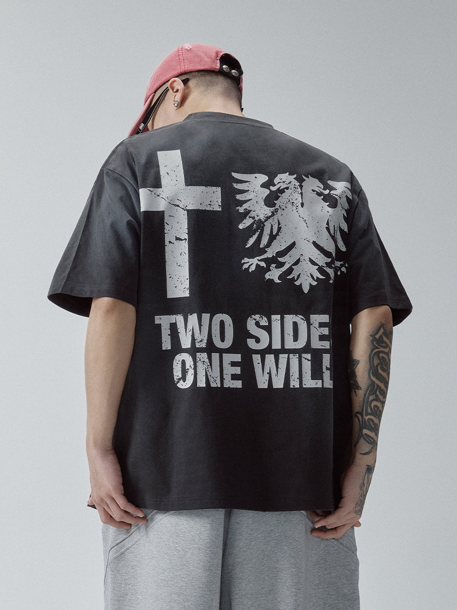 F2CE Washed Gradient Vintage Printed Tee | Face 3 Face