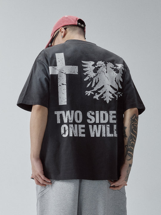 F2CE Washed Gradient Vintage Printed Tee | Face 3 Face