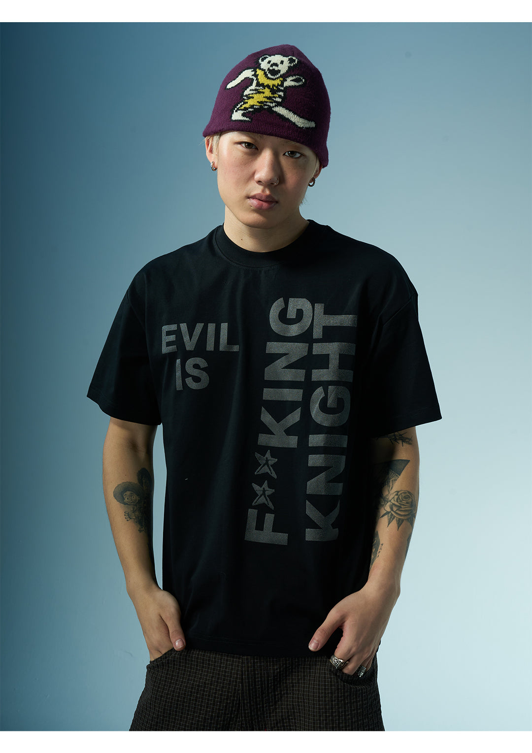 EVILKNIGHT(EK) Slogan Letter Print Tee | Face 3 Face