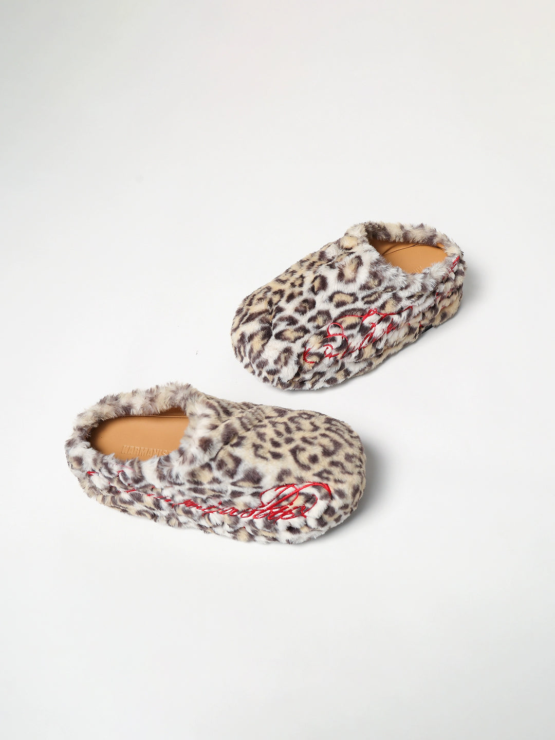 KARMANISTIC Leopard Fur Embroidered Slipper Clogs | Face 3 Face