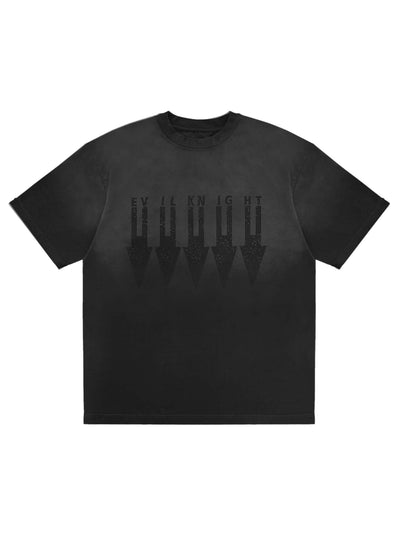 EVILKNIGHT(EK) Arrow Print Old Wash Basic Tee | Face 3 Face