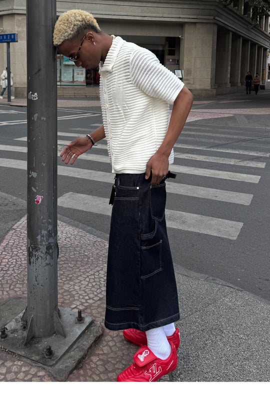 STEEPC Jacquard Short Sleeve Knit Shirt | Face 3 Face