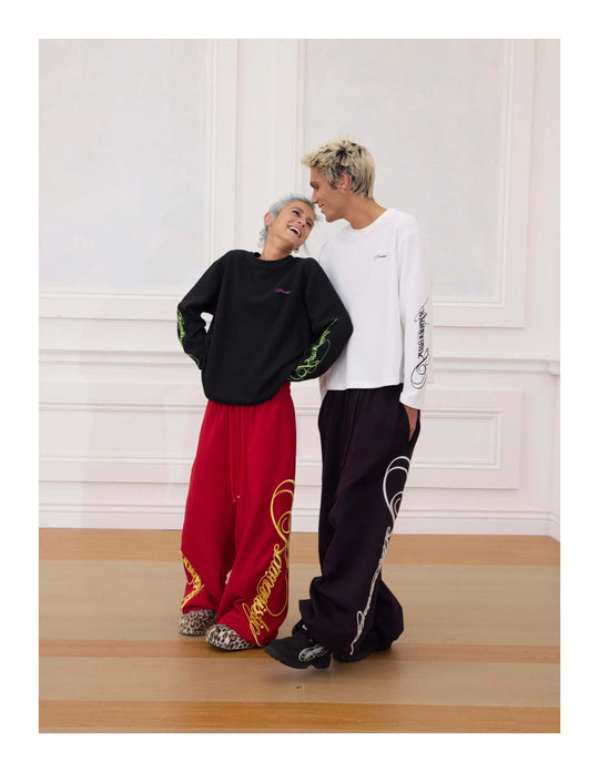 KARMANISTIC Original Embroidery Baggy Jogger Sweatpants | Face 3 Face