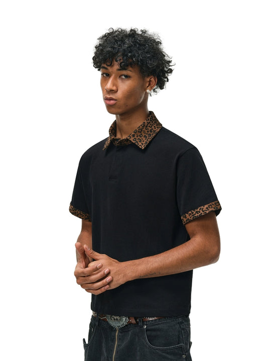 ANTIDOTE Leopard Patchwork Polo | Face 3 Face