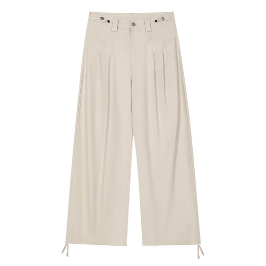 MEDM 3D Star Logo Embroidered Pleat Curved Baggy Pants | Face 3 Face