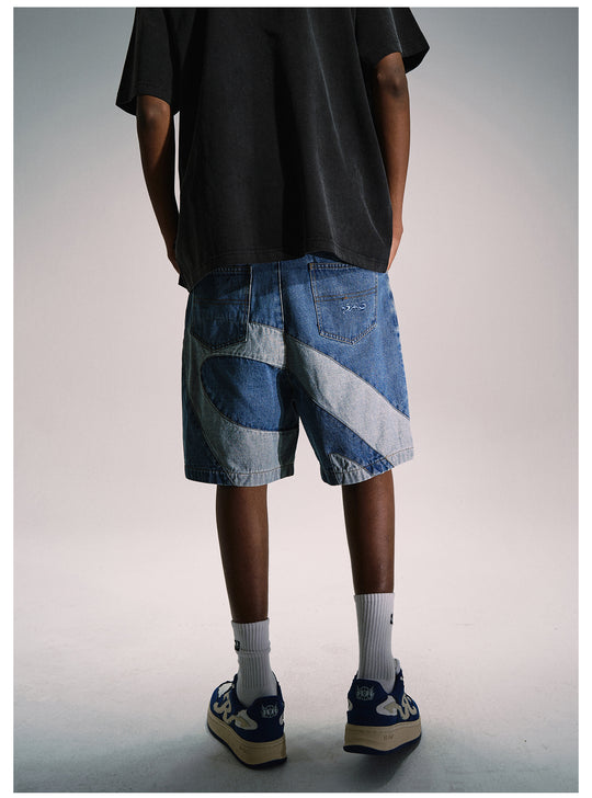 Remedy Wave Graphic Denim Shorts | Face 3 Face