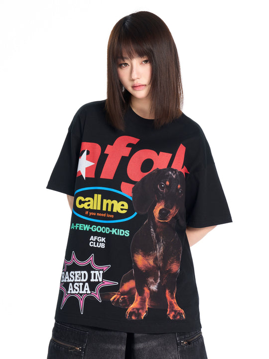 AFGK Dachshund Digital Print Tee | Face 3 Face