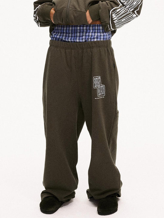 MHARF Army Green Printed Sweatpants | Face 3 Face