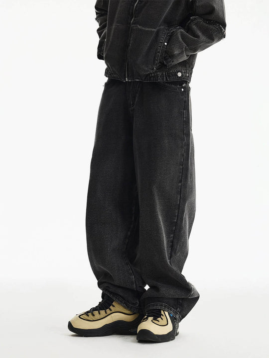 MEDM Structured Washed Distressed Frayed Jeans | Face 3 Face