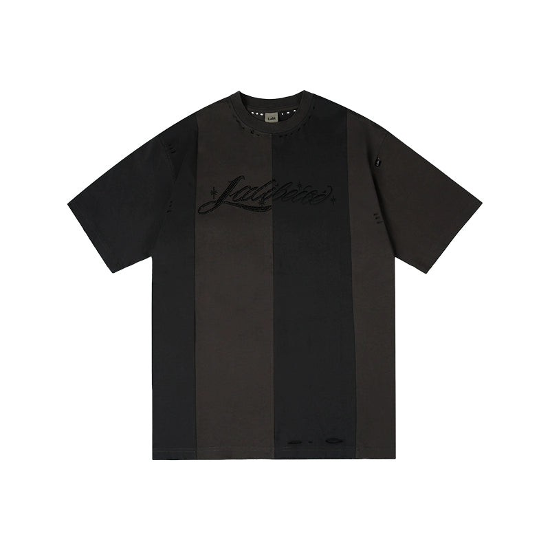 Labt Rhinestone Distressed Reconstructed Stripe Tee | Face 3 Face
