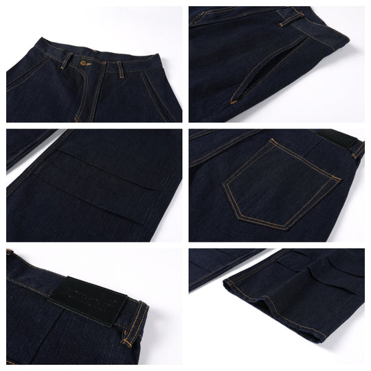 NOVACAM Blade Detail Folded Baggy Jeans | Face 3 Face