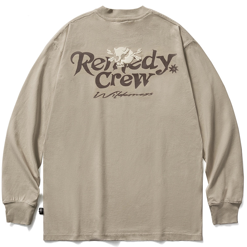 Remedy Skull Logo Print Long Sleeve Tee | Face 3 Face