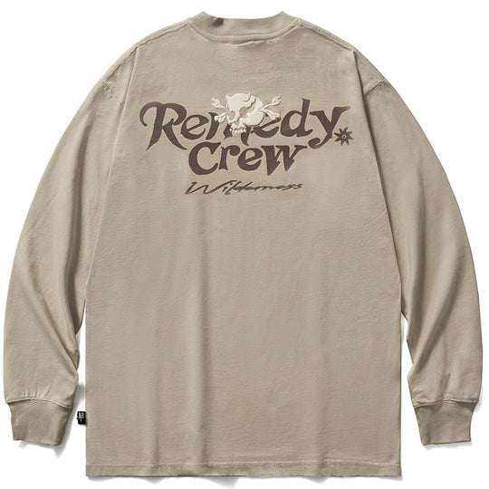 Remedy Skull Logo Print Long Sleeve Tee | Face 3 Face