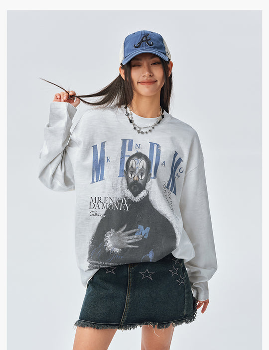 MEDM Clown Oil Painting Long Sleeve Tee | Face 3 Face