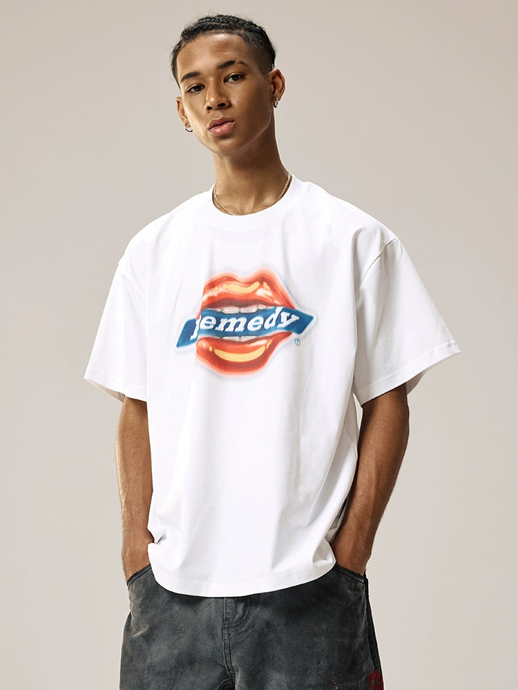 Remedy Airbrushed Kiss Lips Print Tee | Face 3 Face