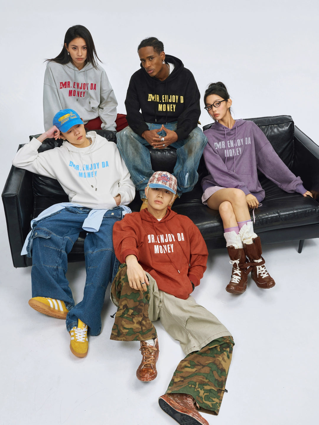 MEDM Basic Letter Logo Suede Hoodie | Face 3 Face