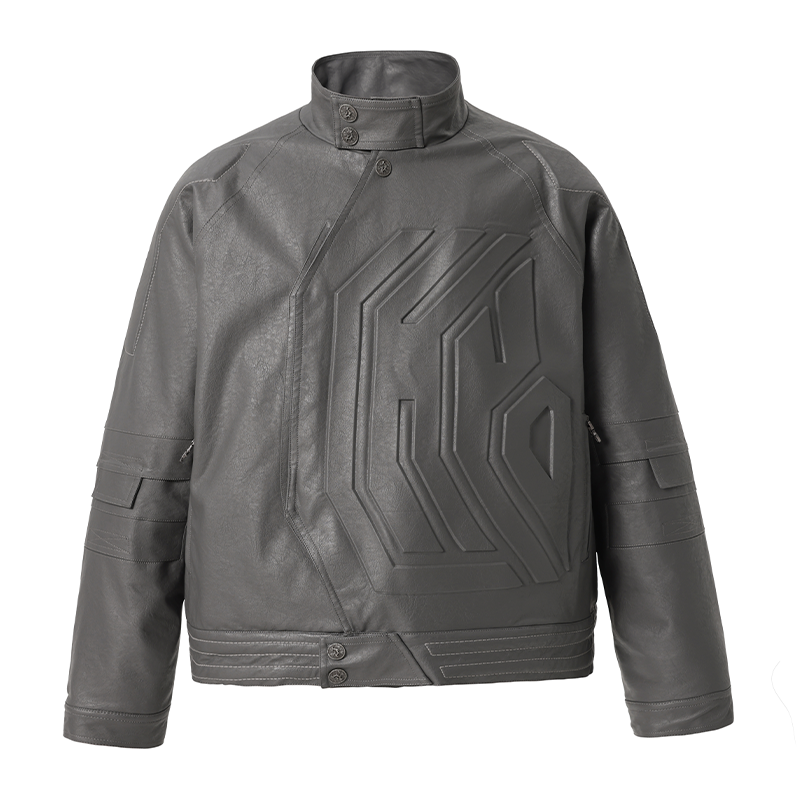 JHYQ Steel Print Motorcycle Jacket