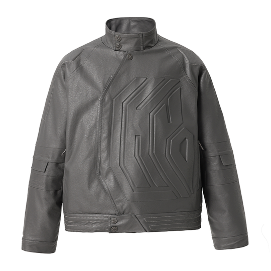 JHYQ Steel Print Motorcycle Jacket