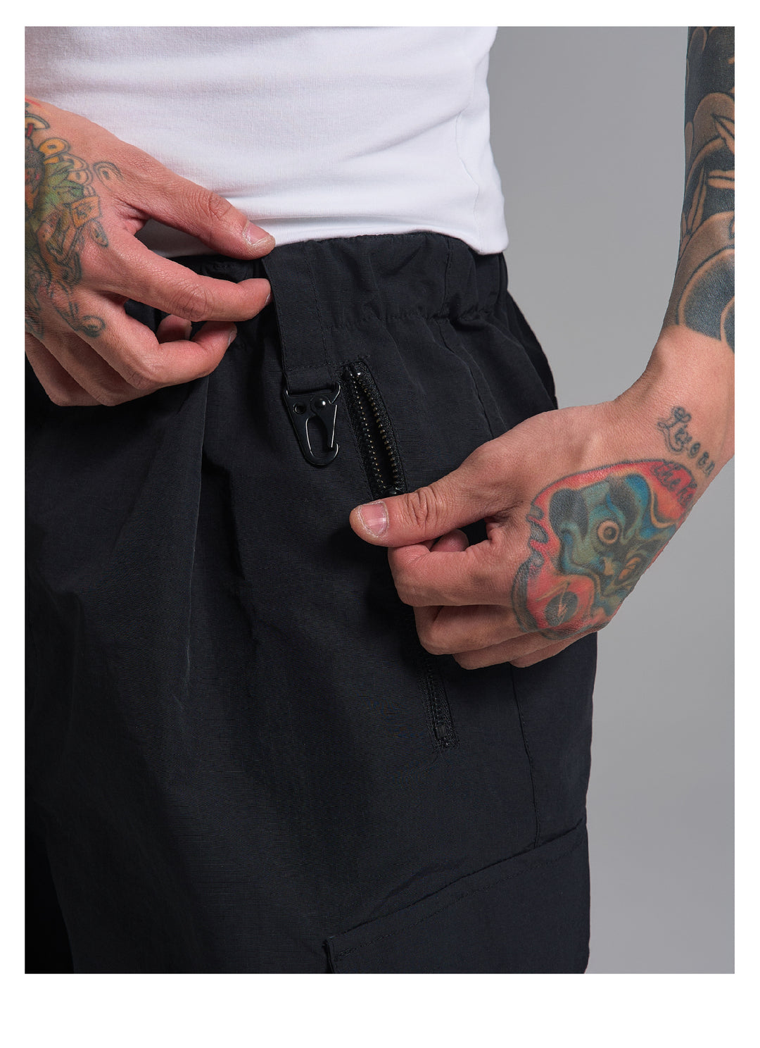 S45 Nylon Baggy Cargo Pants | Face 3 Face