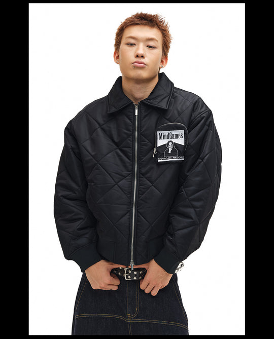 NOVACAM Diamond Plaid Quilted Puffer Jacket | Face 3 Face