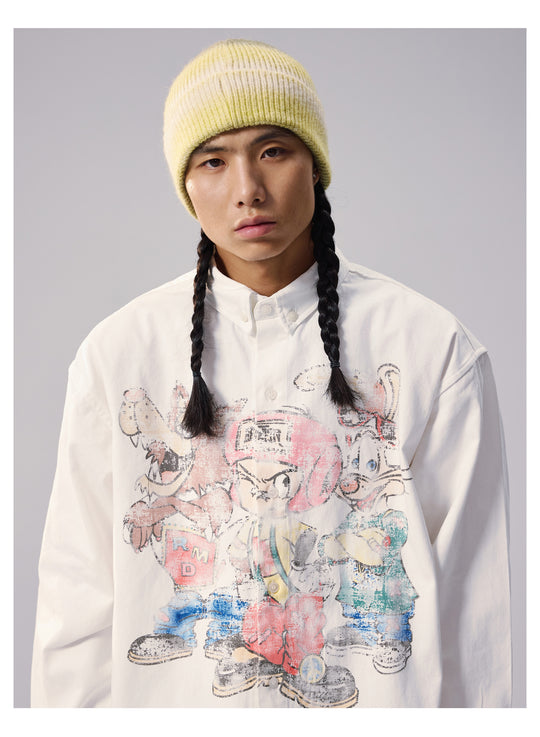 Remedy Cartoon Print Long Sleeve Shirt | Face 3 Face