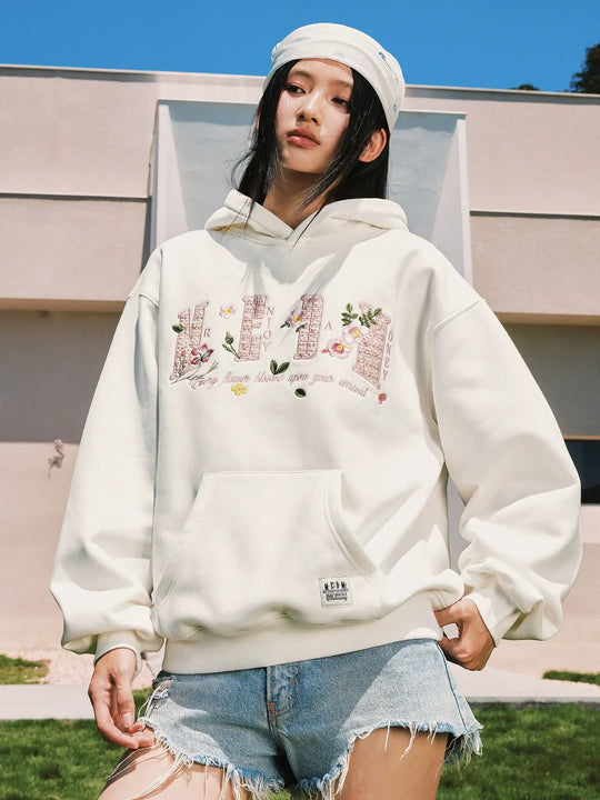MEDM Mini Patchwork Floral Embroidered Hoodie | Face 3 Face