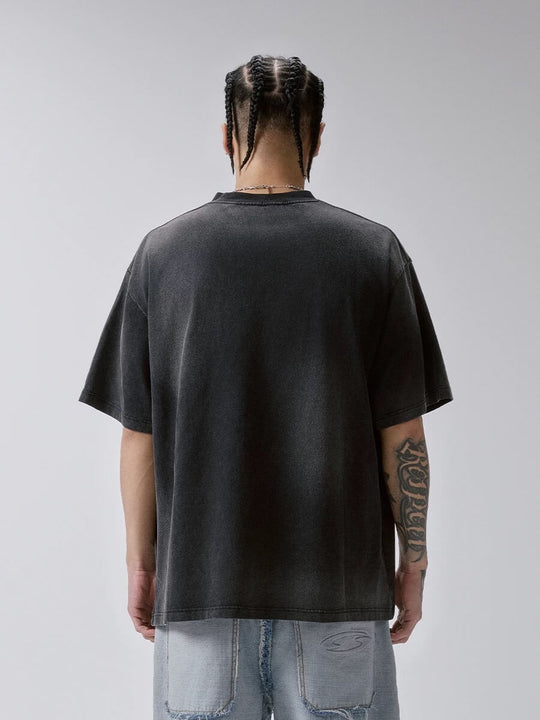 F2CE Vintage Photo Print Washed Distressed Short Sleeve Tee | Face 3 Face
