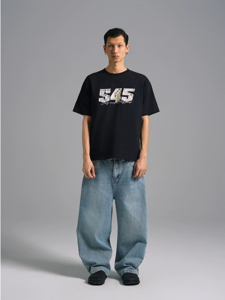 S45 Plaid Logo Patch Embroidery Tee | Face 3 Face