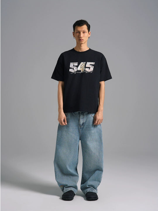 S45 Plaid Logo Patch Embroidery Tee | Face 3 Face