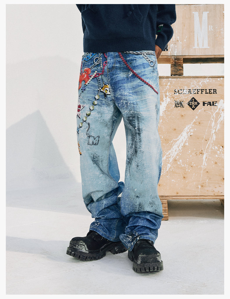 MEDM Chain Digital 3D Printed Baggy Jeans | Face 3 Face