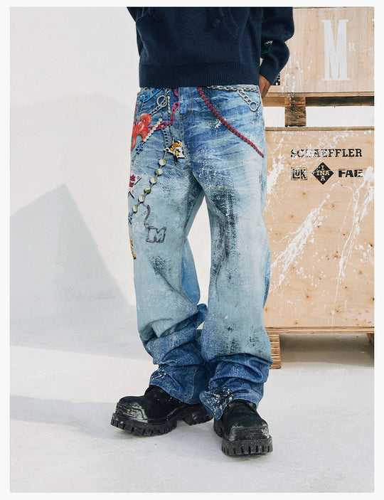 MEDM Chain Digital 3D Printed Baggy Jeans | Face 3 Face