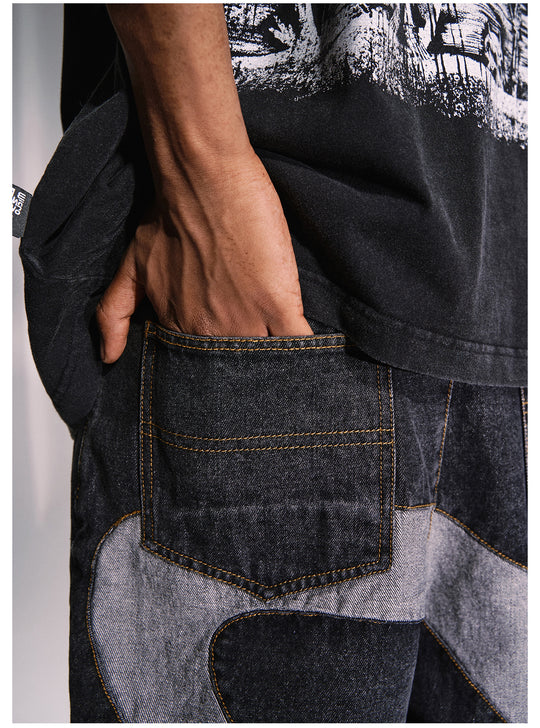 Remedy Wave Graphic Denim Shorts | Face 3 Face