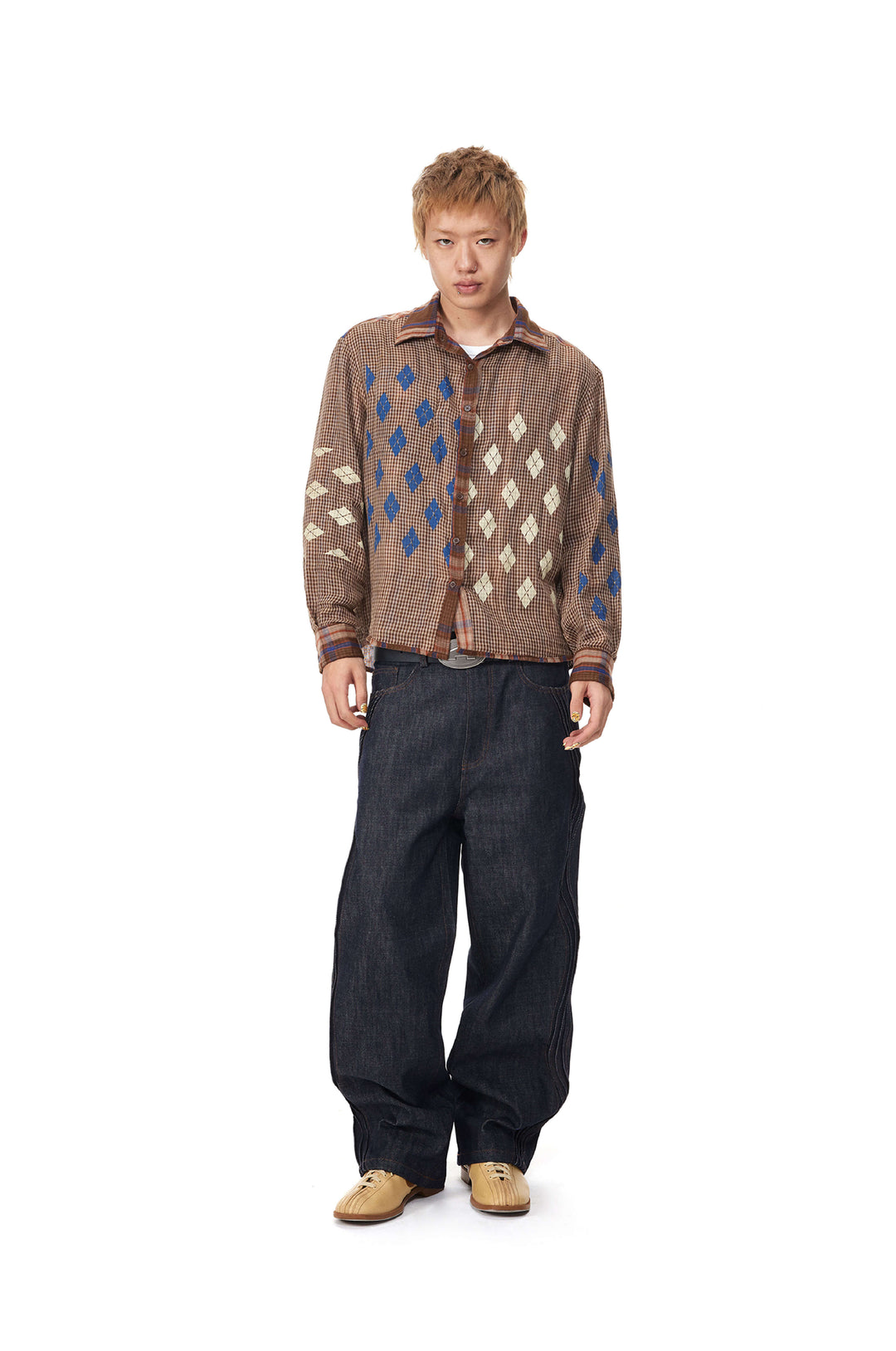 EVILKNIGHT(EK) Reversible Checkered Long Sleeve Shirt | Face 3 Face