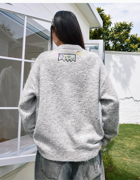 MEDM Floral Vine Embroidered Knit Cardigan | Face 3 Face