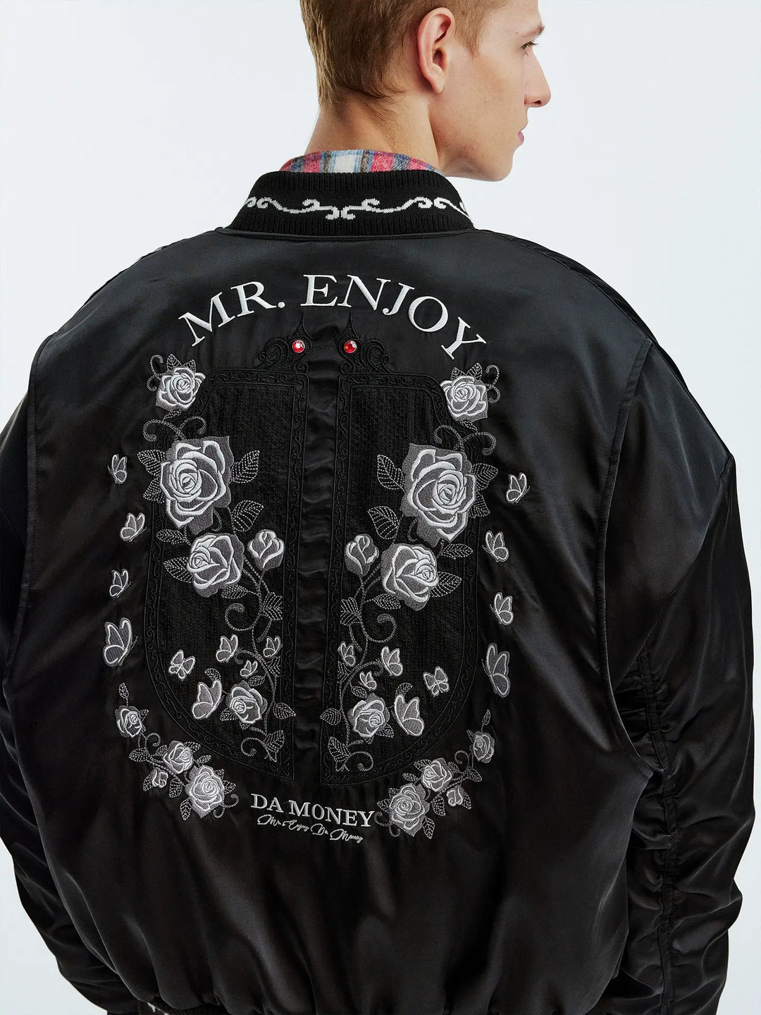 MEDM Rose Embroidered Gemstone MA-1 Bomber Jacket | Face 3 Face