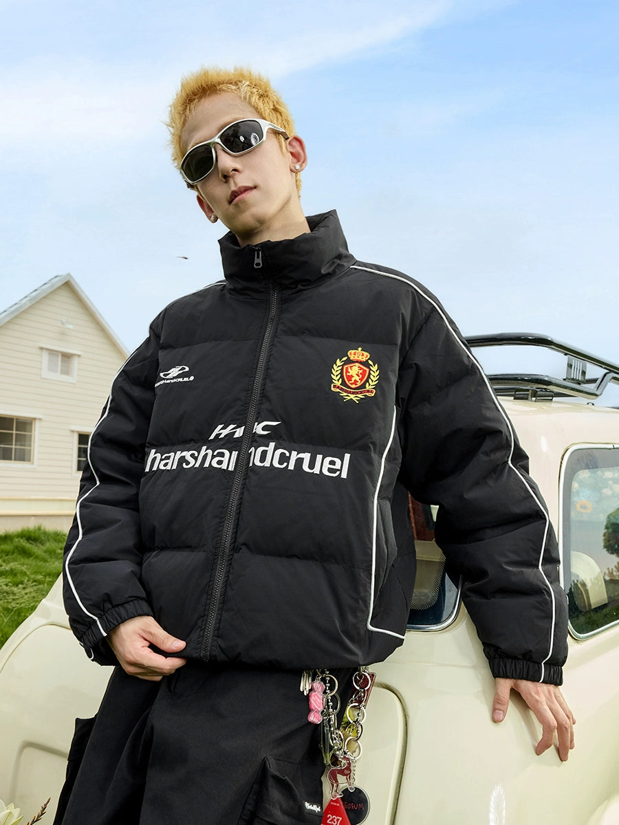 Harsh and Cruel Football Club Embroidered Down Jacket | Face 3 Face