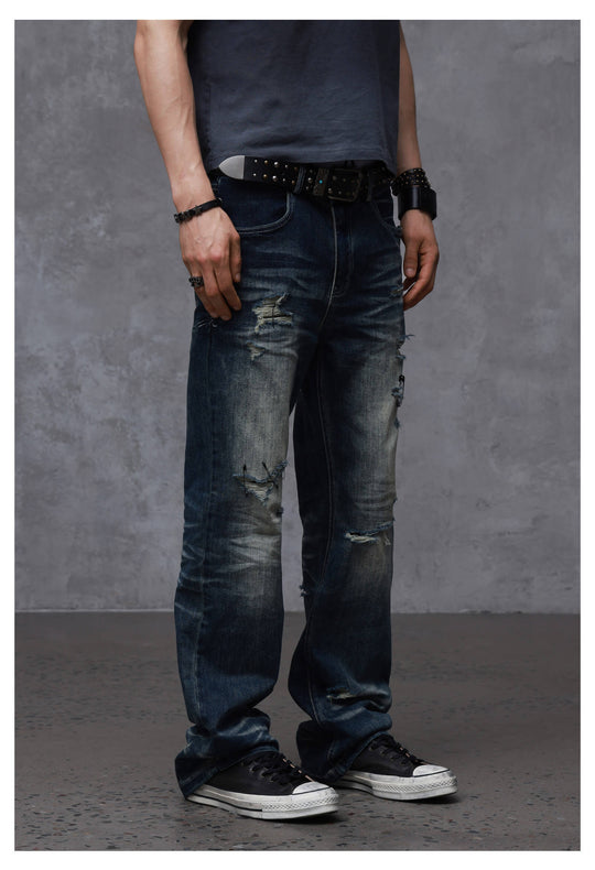 ANTIDOTE Stone Washed Ripped 3D Cut Jeans | Face 3 Face